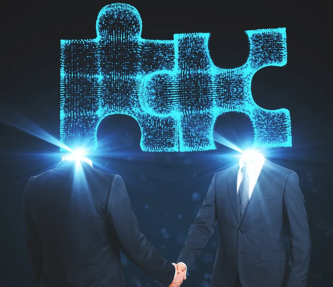 Young Business man smiling working behind desk