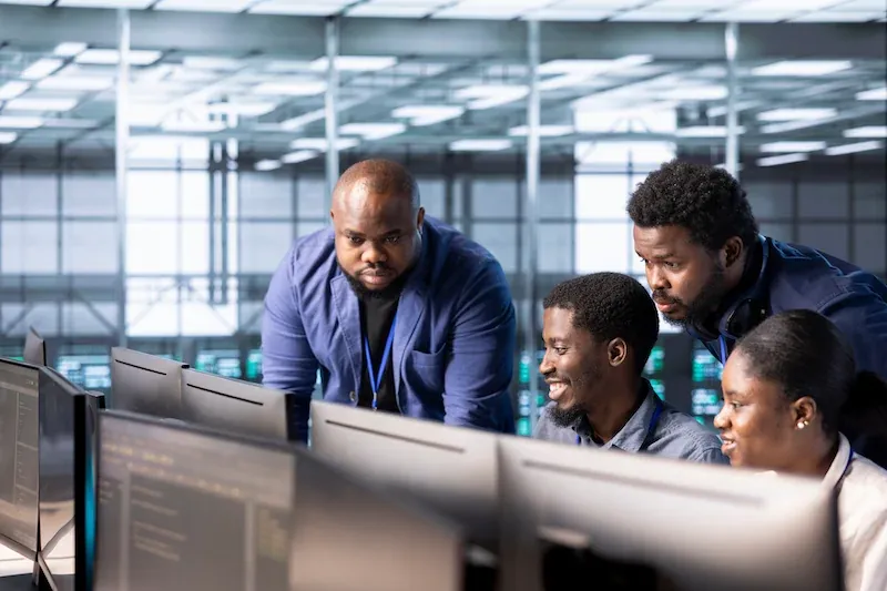 Business Man working on a laptop computer