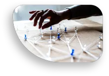 Business Woman smiling working on a laptop computer