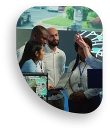 Young Business man smiling working behind desk