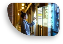 Business Woman smiling working on a laptop computer