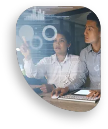 Young Business man smiling working behind desk