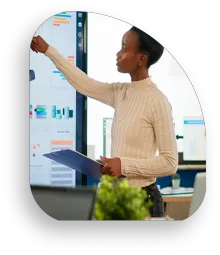 Business Man smiling standing with co-workers